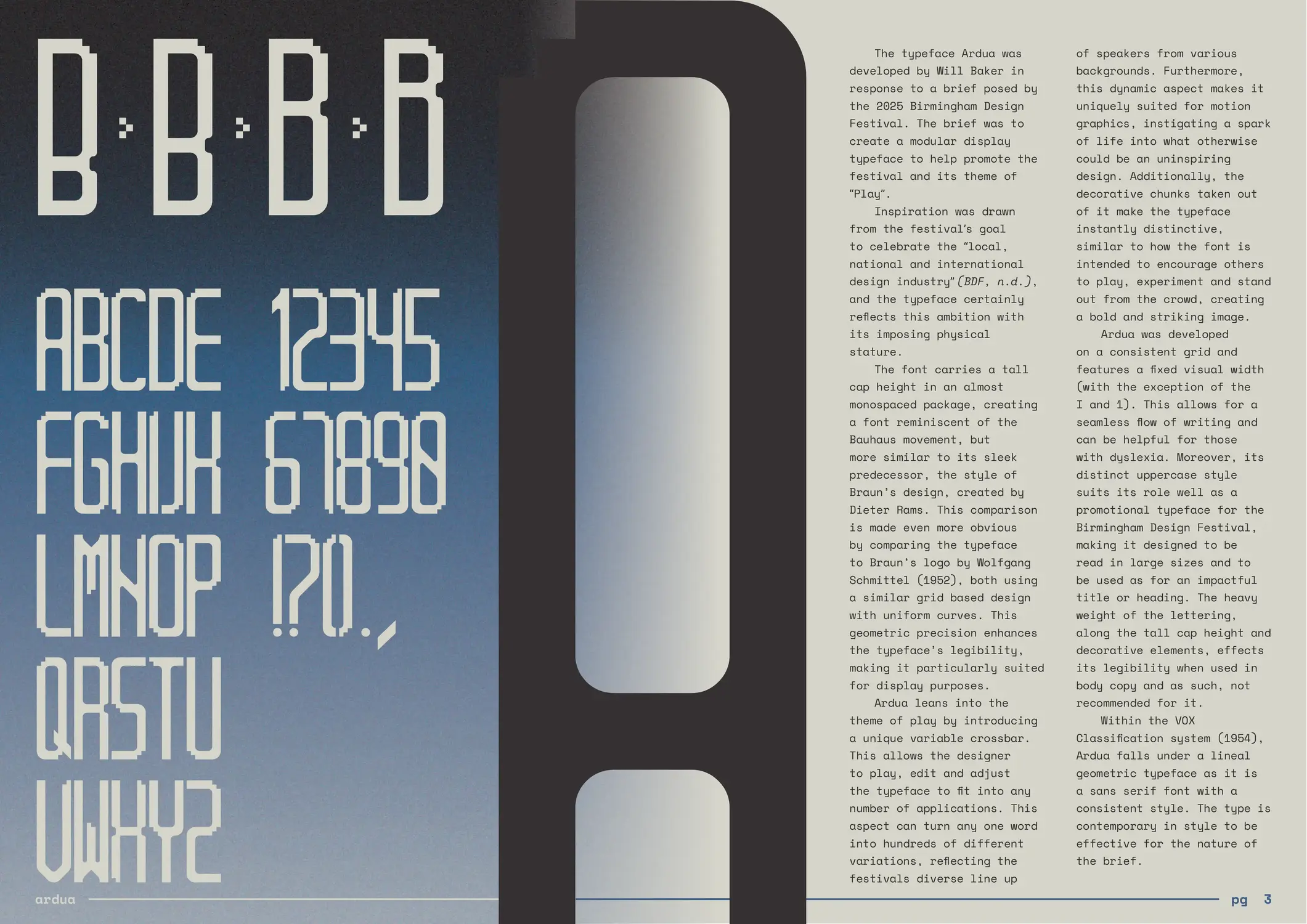 Part of my Font Specimen