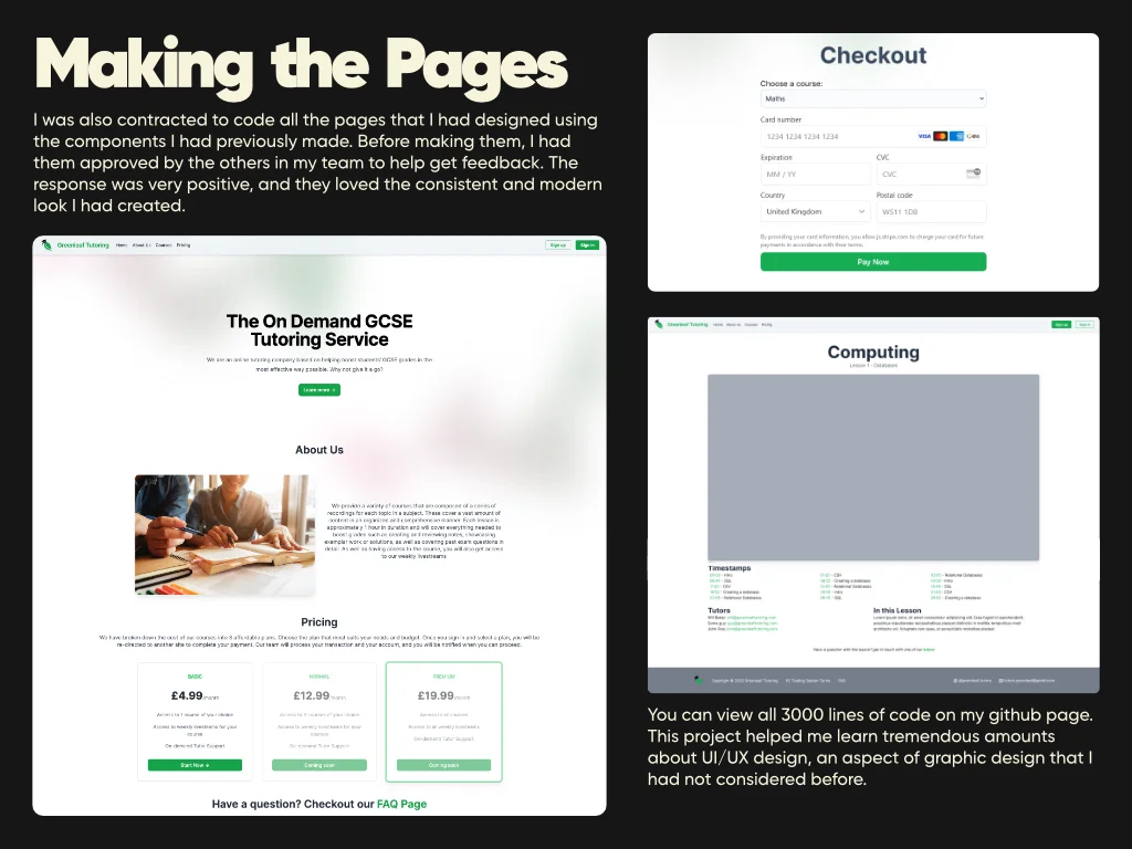 Making the pages