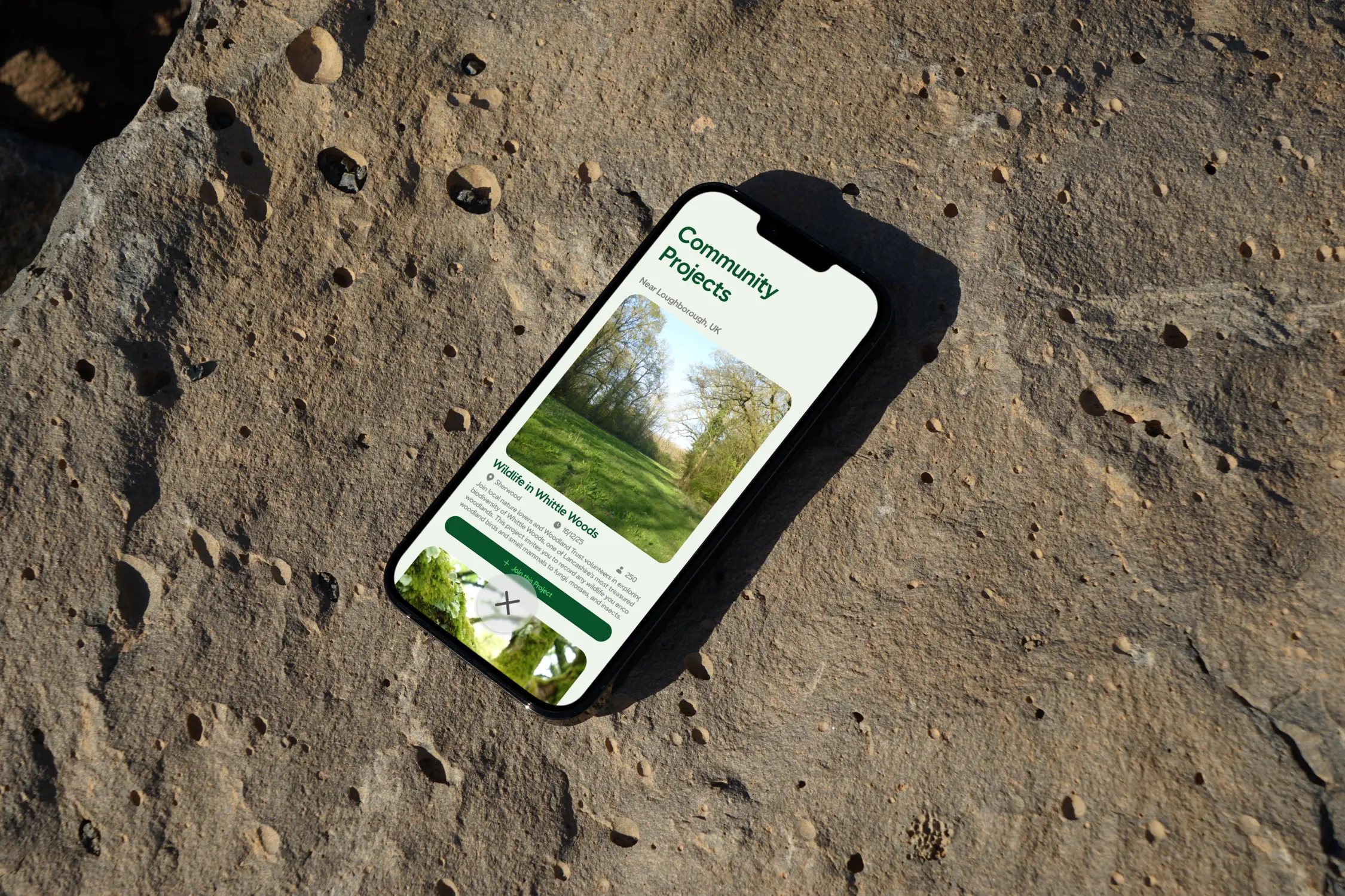 A mockup of the community page