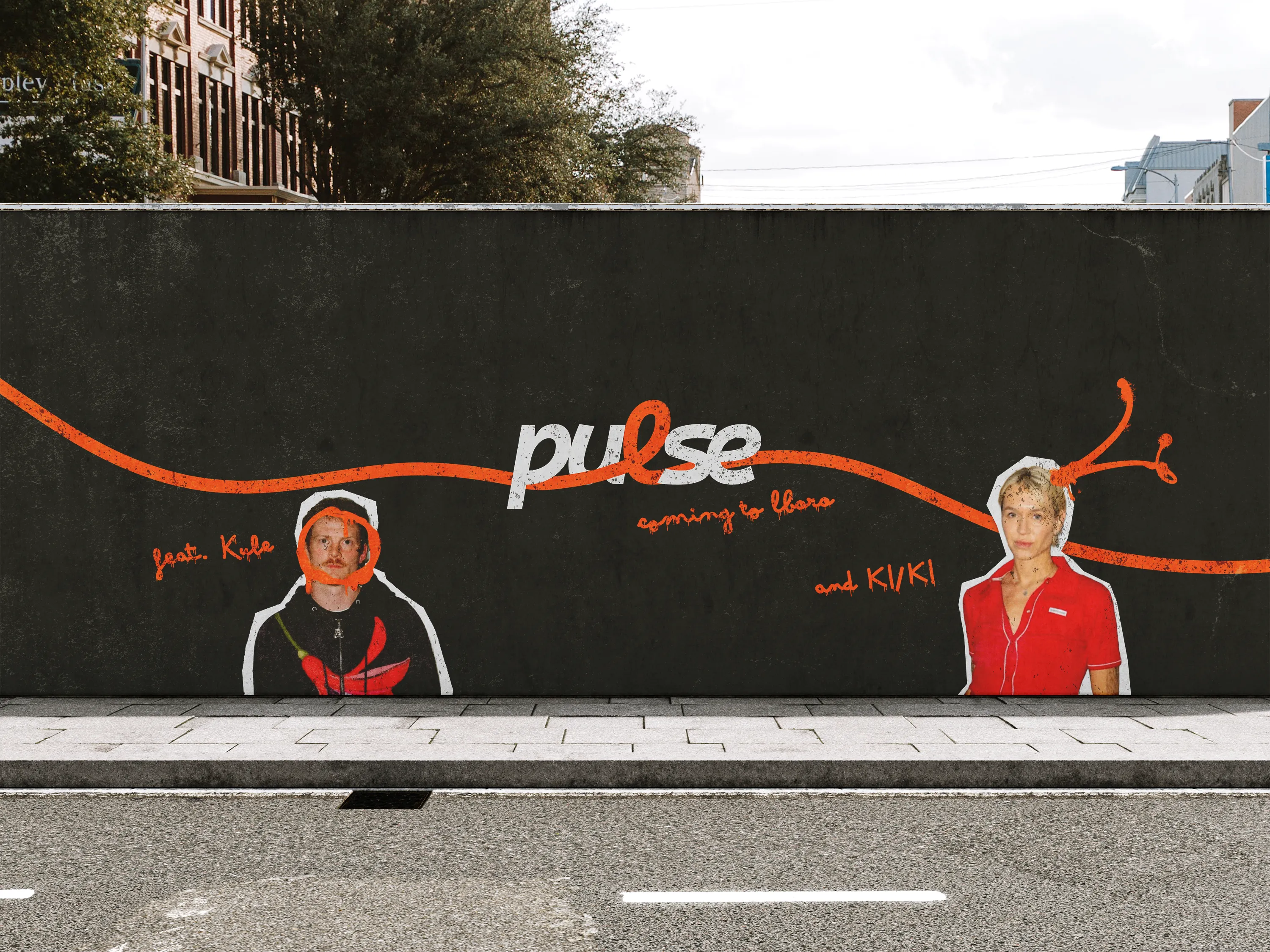 Mural Wall Art Advertising Mockup